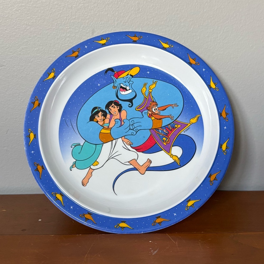 Disney Blue and White Aladdin Dinner Plate